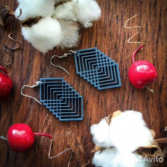 Деревянные серьги