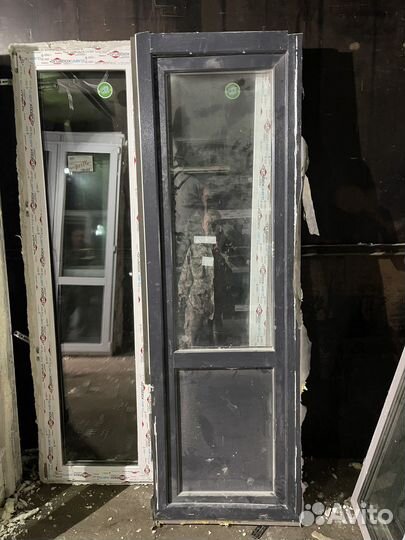 Балконная дверь 208х66 графит