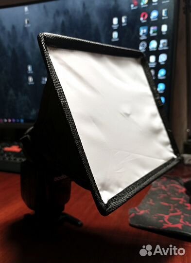Софтбокс для накамерной вспышки, с чехлом, новый