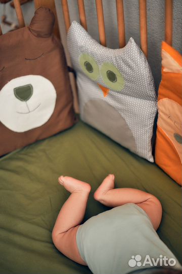 Бортики в кроватку зверушки