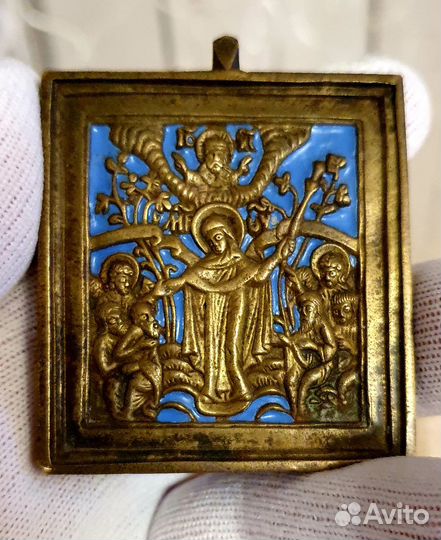 Меднолитая икона 19 в