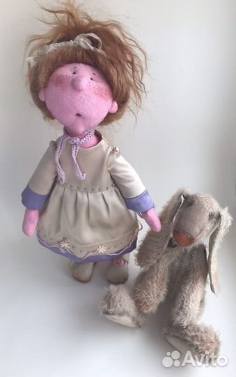 Интерьерная кукла с питомцем