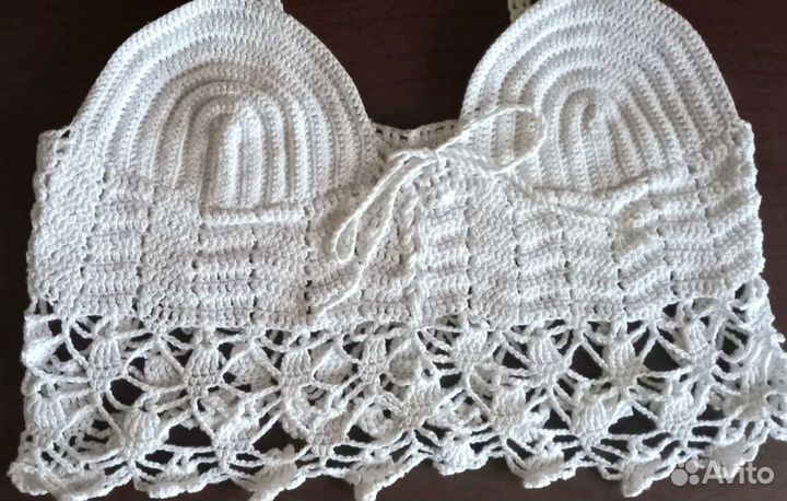 Салфетка и топ-майка 42 размер, вязаные ажурные