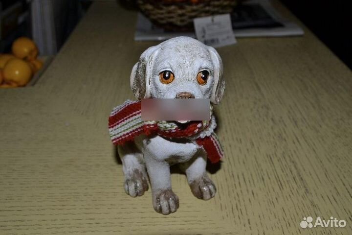 224814 Статуэтка Авторская работа Собака в шарфе