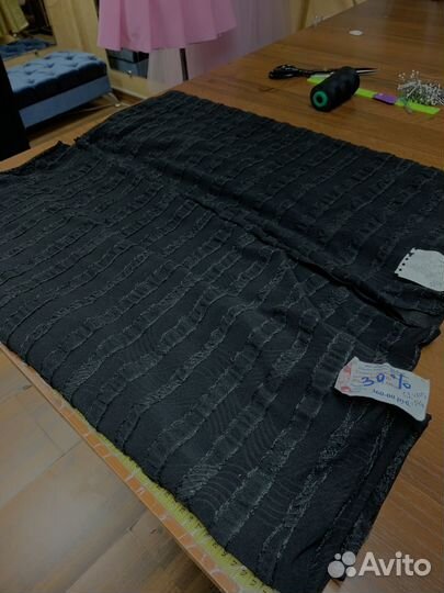 Трикотаж полоска черный