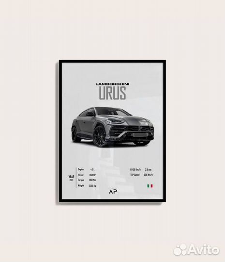 Постер с автомобилем