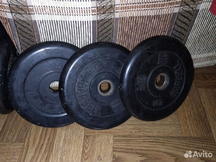 Гриф прямой и w. Блины для штанги. Гантели