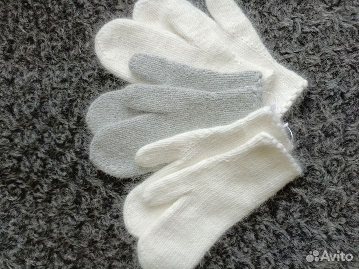 Варежки из пуха норки