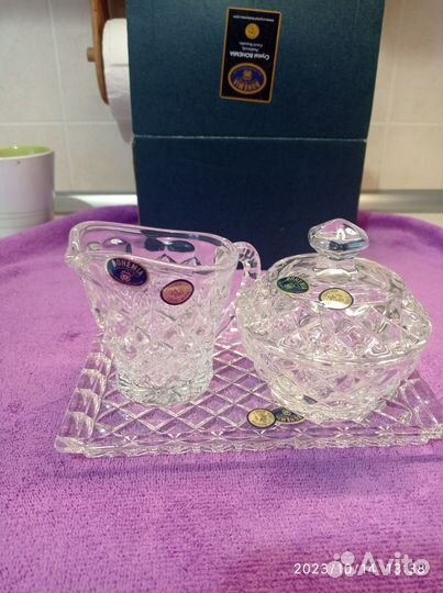 Богемский хрусталь,набор из 3 предметов
