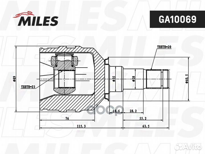Шрус внутренний toyota avensis T250/auris E150