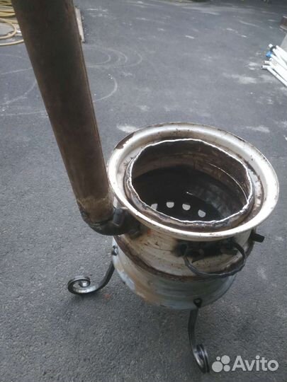 Печь для казана с трубой