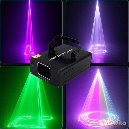 Лазер RGB. Светомузыка. Яркий, мощный.Новый