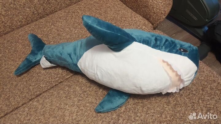 Акула 100 см - мягкая игрушка (синяя)