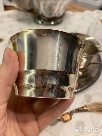 Соусник, креманка, поднос серебрение винтаж Швеция