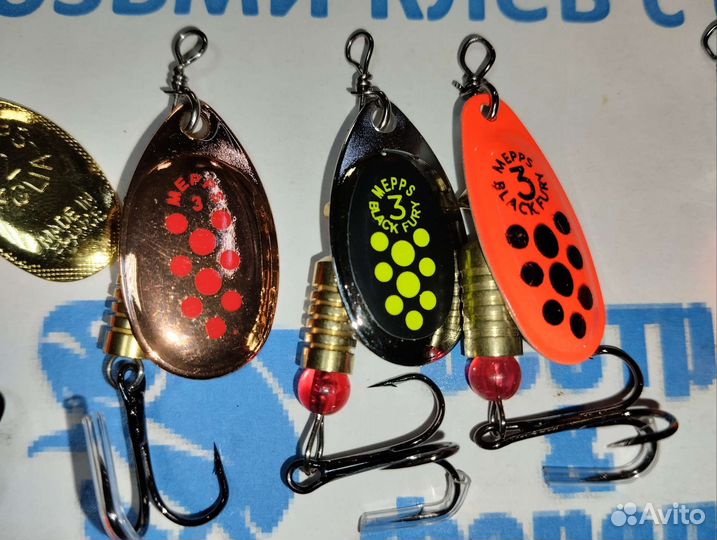 Мнабор вращающихся блесен Mepps(реплика) 16 блесен