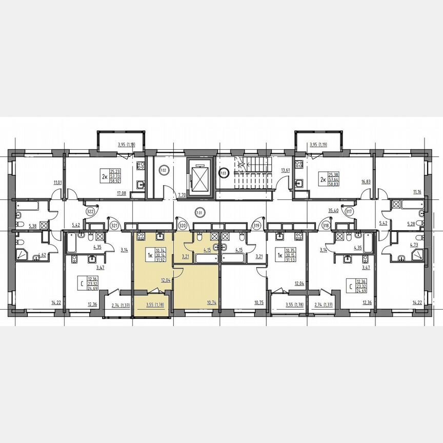 1-к. квартира, 31,9 м², 7/12 эт.
