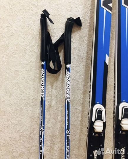 Беговые лыжи 160+палки+ботинки37