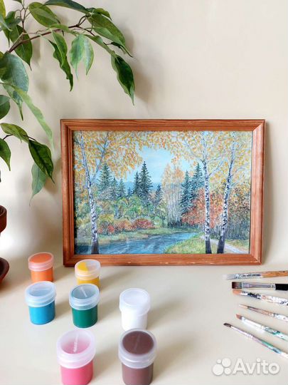 Интерьерная картина 21*30 акварель осень