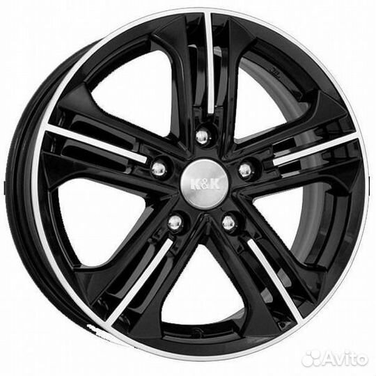 Диски K&K Trinity 6x15 5*112 ET45 DIA66.6 Алмаз черный Литой