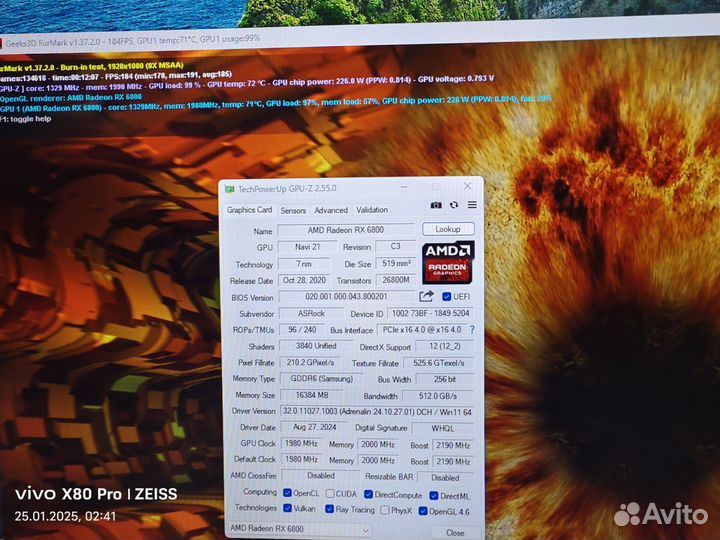 Radeon RX 6800 Phantom Gaming D OC 16GB(чек днс)
