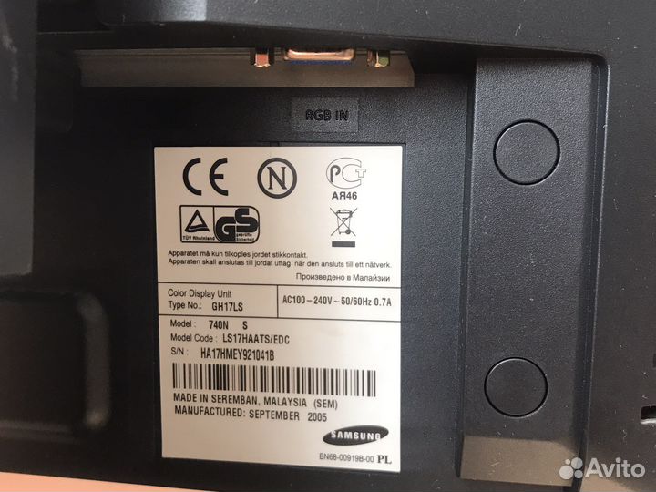 Монитор Samsung syncmaster 740N