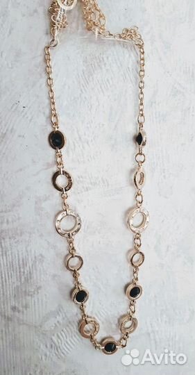 Колье с черными кристаллами Swarovski