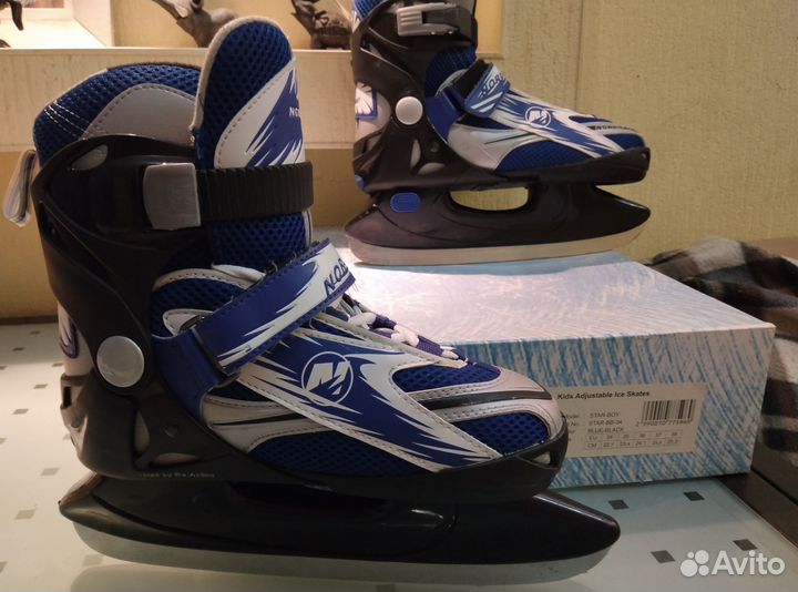 Коньки хоккейные раздвижные 34-38