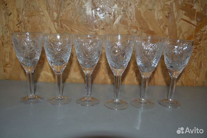 Фужеры бокалы рюмки хрусталь старые разные