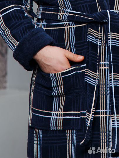 Халат велюровый мужской с принтом/ все размеры