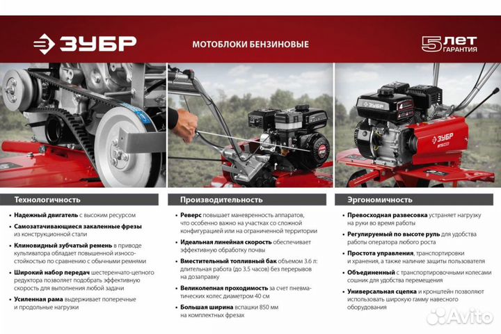 Бензиновый мотоблок Зубр мтб-300