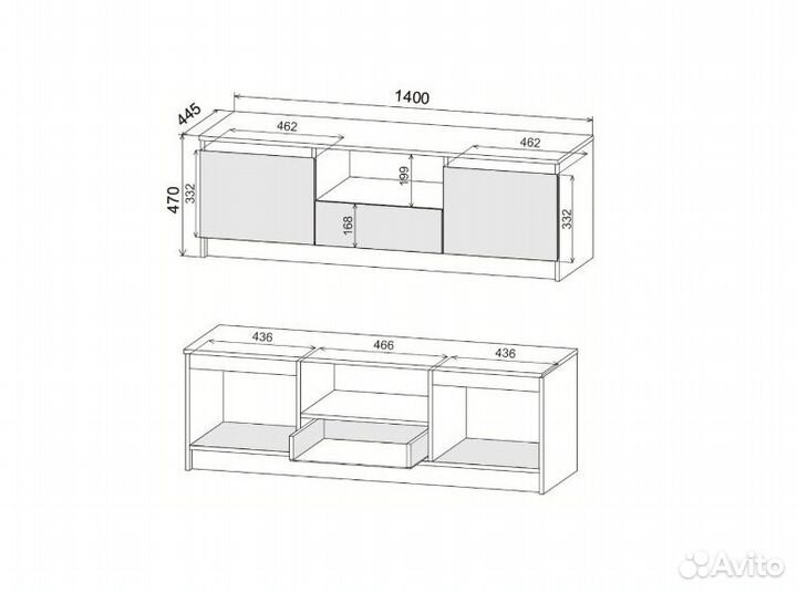 Тумба под телевизор, 1,4м, Новая