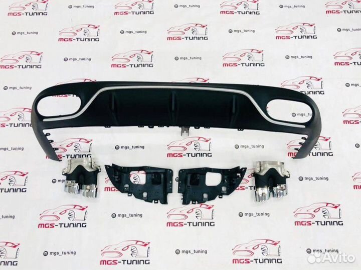 Хром диффузор + хром насадки Mercedes E C238 E53