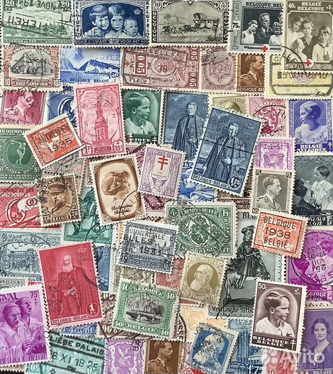 Старинная коллекция 100 марок Бельгии