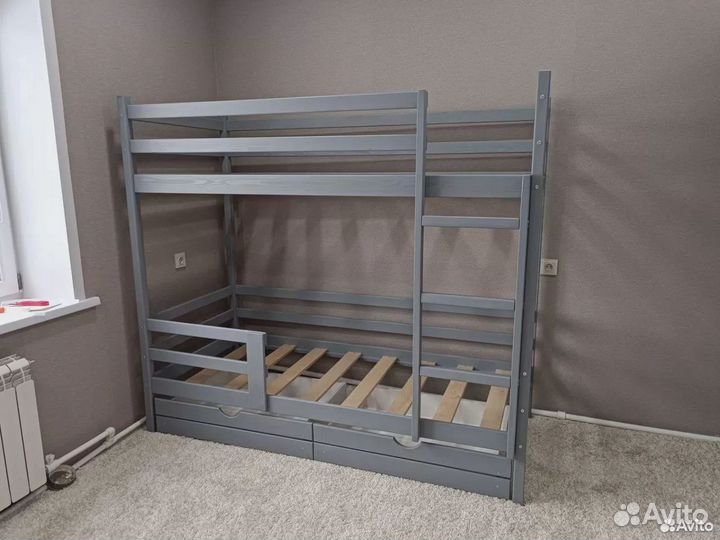 Двухъярусная кровать высокий борт. Цвета на выбор