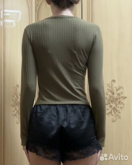 Лонгслив женский s зелёный