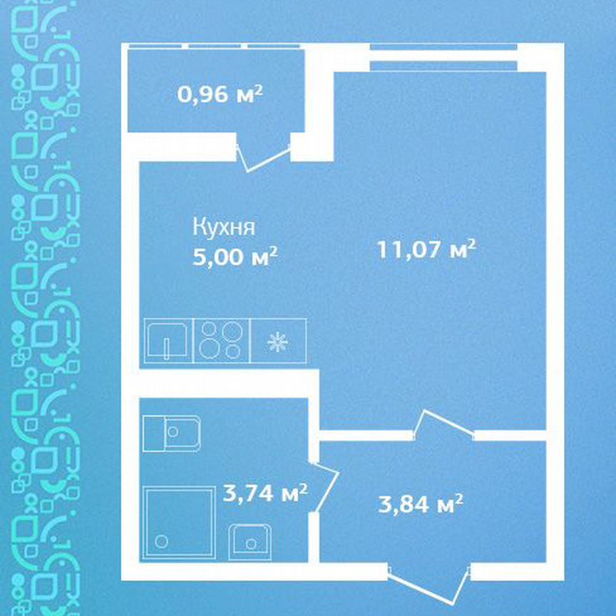 Квартира-студия, 24,6 м², 3/9 эт.