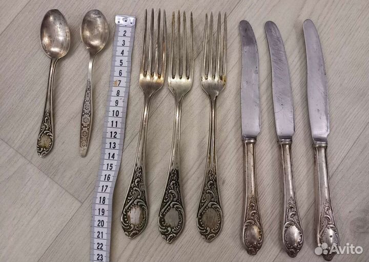 Ложки, вилки, ножи мельхиор