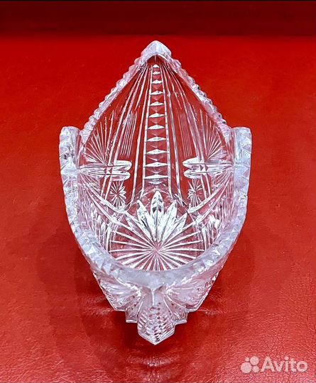 Ладья хрустальная СССР винтаж Чехия