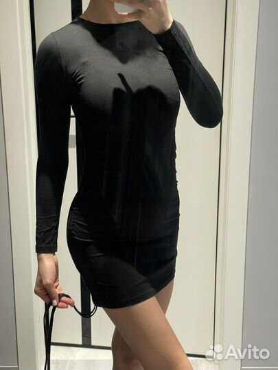 Платье черное мини