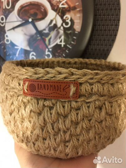 Корзинка для хранения маленькая крючком