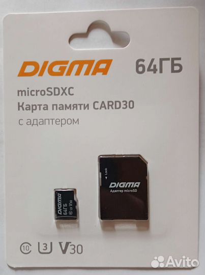 Новая Карта памяти MicroSD 64 гб