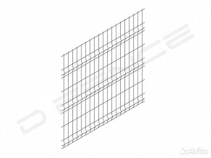 Забор 3Д сетка, 3D панель 2,64х1,8 м, д.3/4 мм
