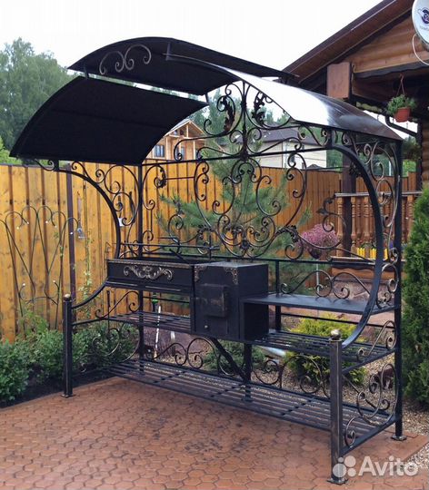 Мангальная зона лофт в беседку