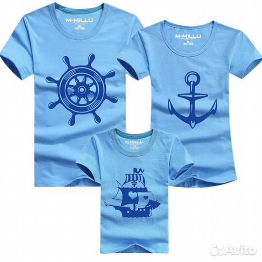 Комплект футболок family look, для ребёнка3-5 лет