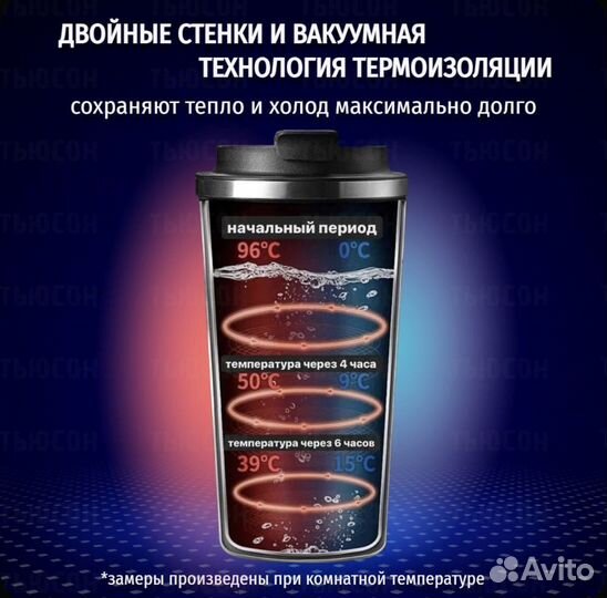 Термокружка автомобильная для чая и кофе 0.51 л