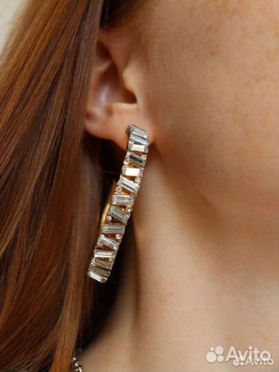 Серьги в стиле Versace с кристаллами