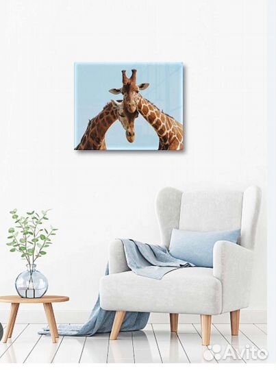 Картина на стекле с жирафами