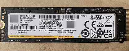 Samsung SSD PM9A1 mzvl2512hcjq-00B 512гб