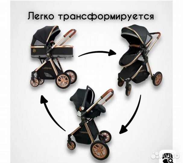 Коляска luxmom 3 в 1