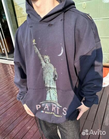 Худи balenciaga paris liberty hoodie oversized